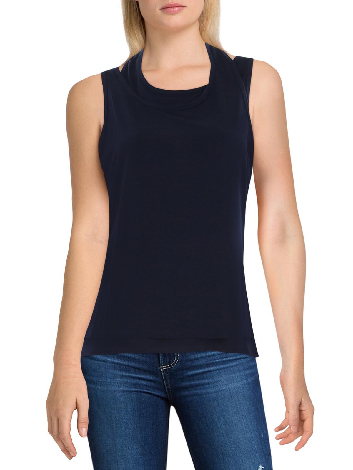 DKNY Womens Layered Tank Top